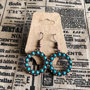 BRAND NEW copper and turquoise earrings!